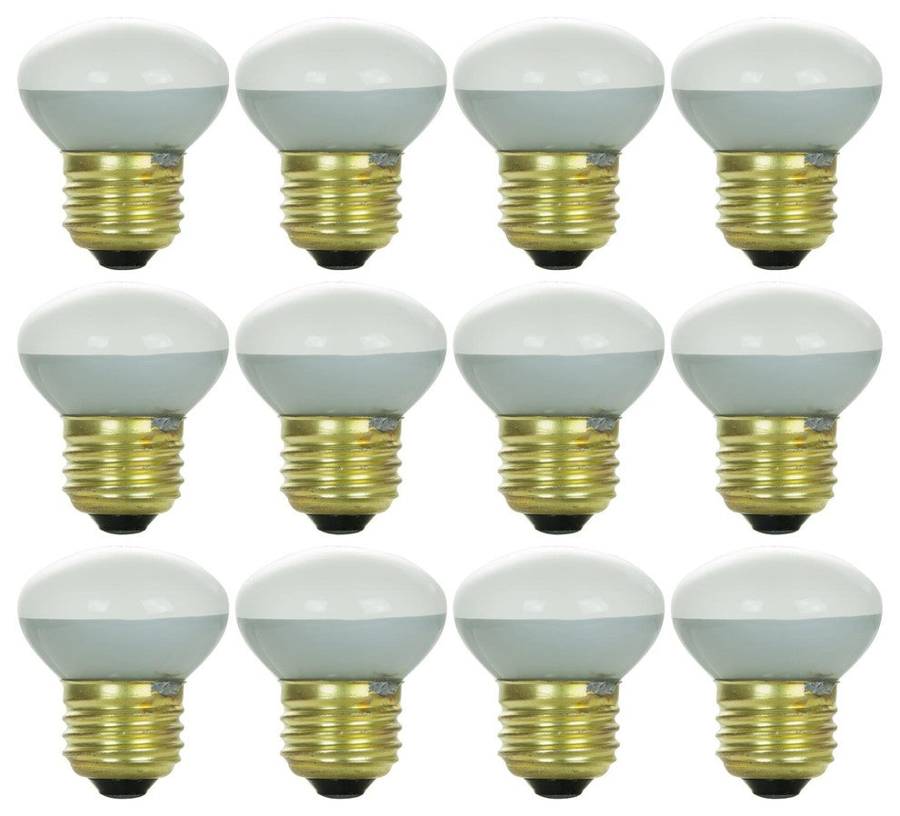 12 Pack Sunlite Incandescent 25 Watt R14 Reflector 170 Lumens Frost Light Bulb