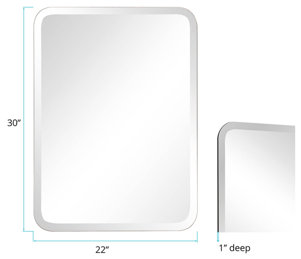 Howard Elliott Frameless Oblong Mirror