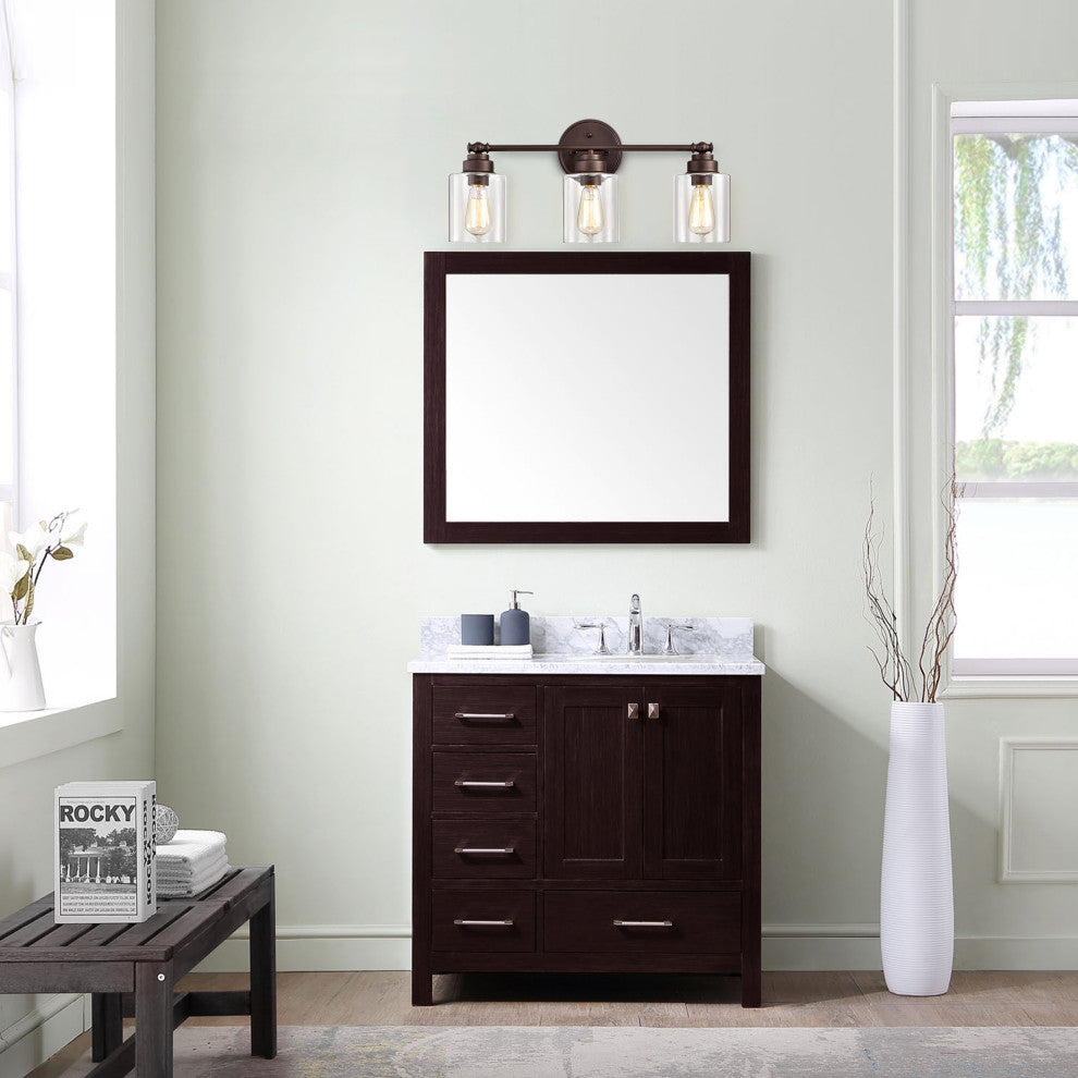 CHLOE Lighting KARSON Transitional 3-Light Oil Rubbed Bronze Bath Fixture