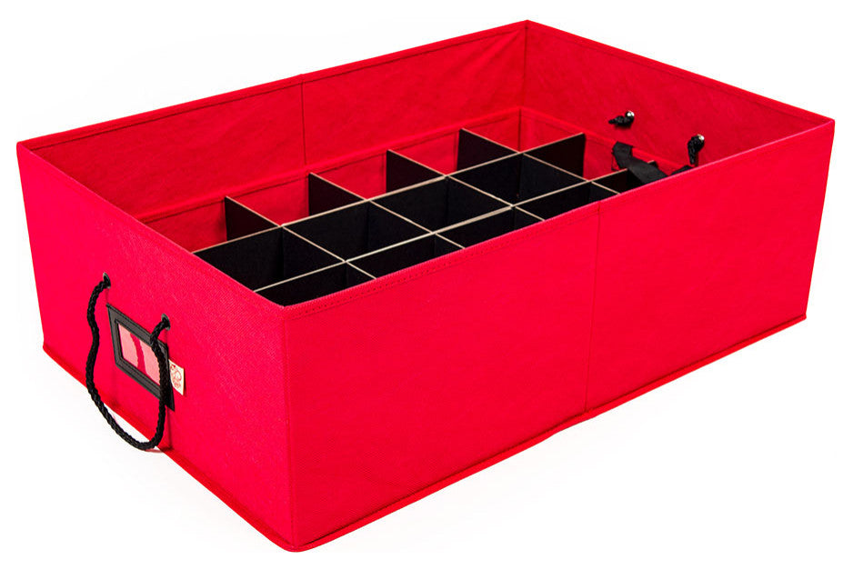 48" 4" Christmas Ornament Storage Box With Dividers