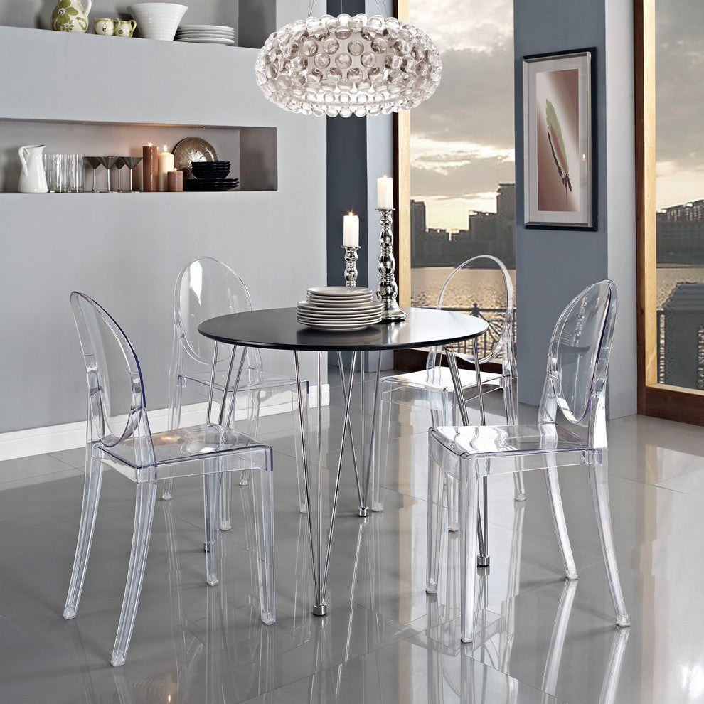 Restaurant Tables and Chairs, "Alfio" Bistro Chairs, Clear