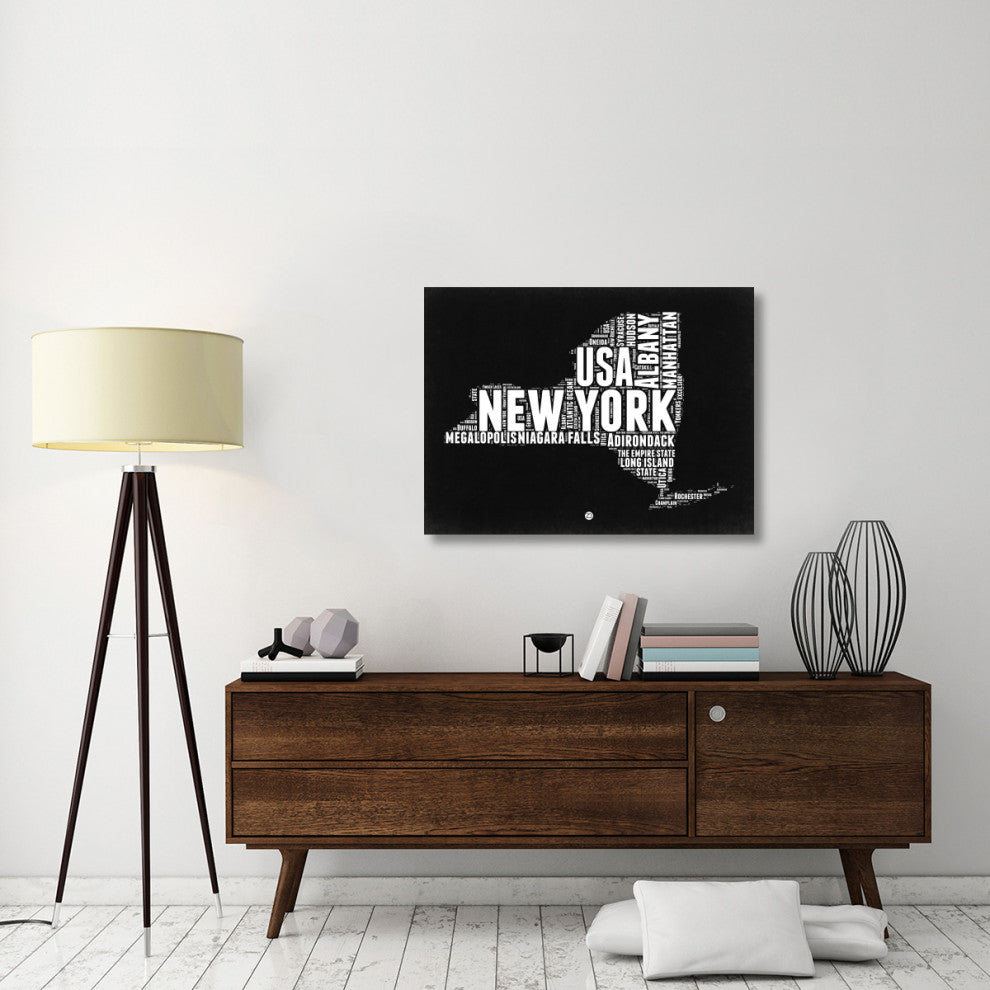 "New York Black and White Map" Fine Art Print
