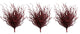3 Pieces 18" Glitter Twig Bush Christmas Spray, Red