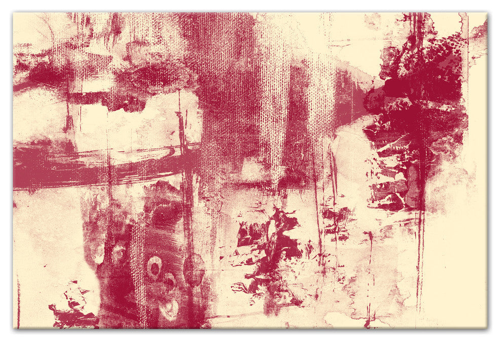 Maroon Brush Strokes 20x30 Canvas Wall Art