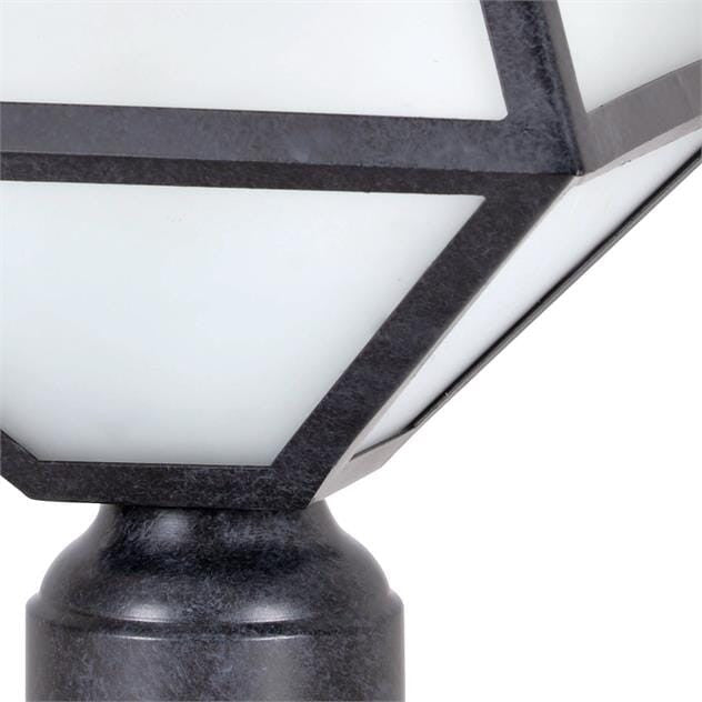 Glacier 1 Light Outdoor Lantern Post in Black Charcoal