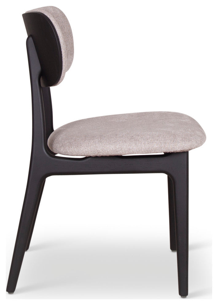 Claudia Side Chair, Set of 2, Harvest Jute Upholstery, Ebano