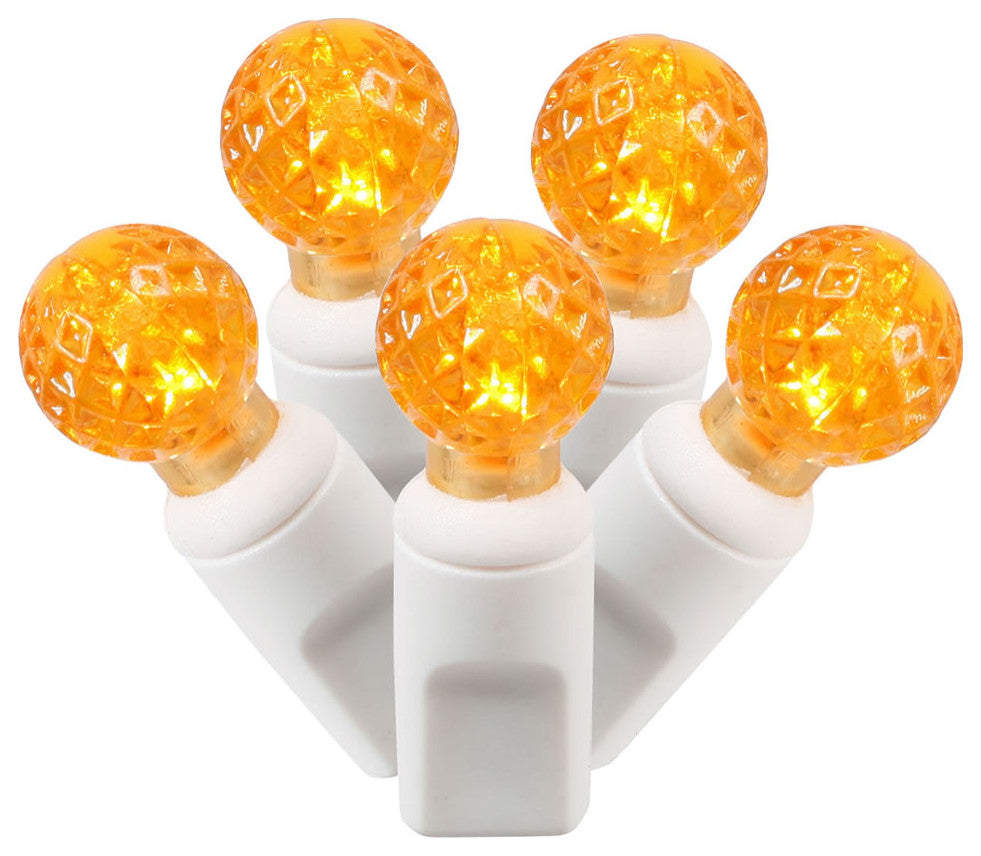 Vickerman X6W9508 Orange Led Light On White Wire, Christmas Light Strand