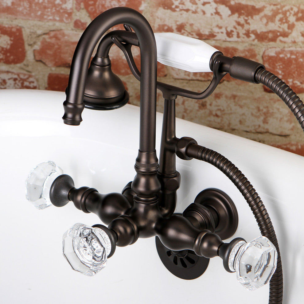 Aqua Vintage Wall Mount Clawfoot Tub Faucet, Oil Rubbed Bronze