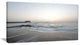 "Serene Blue Beach With White Sun" Modern Beach Canvas Art Print, 32"x16"