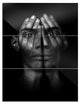 "Hands Covering Eyes" Digital Metal Wall Art, 3 Panels, 28"x36"