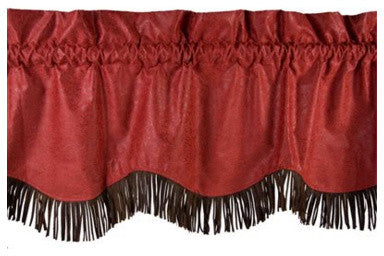 Cheyenne Valance With Fringe, Red