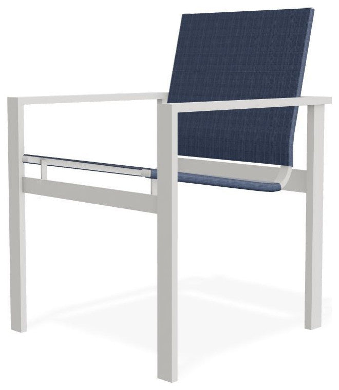Tribeca Sling Outdoor Stackable Armchair, Mavi/Snow