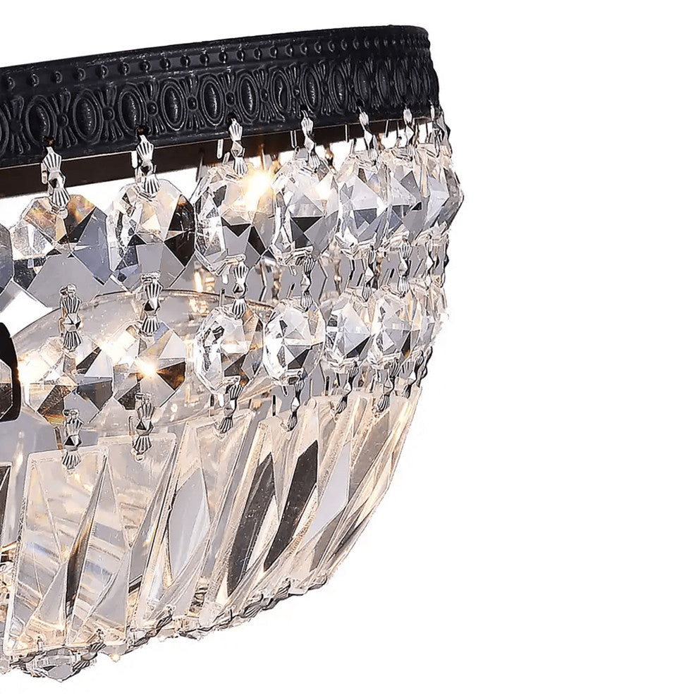 Chloe 3-light Crystal Basket Flush Mount Chandelier