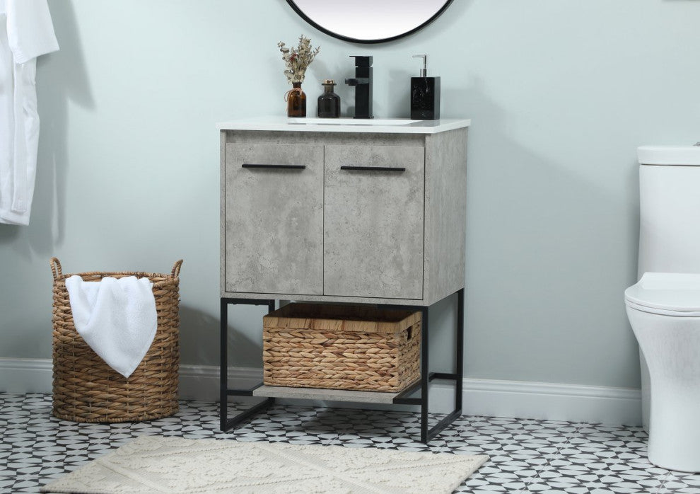 Sue 24" Single Bathroom Vanity, Concrete Gray