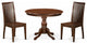 3 Pc Dining Set Mahogany Small Dining Table, 2 Mahogany Wood Chairs