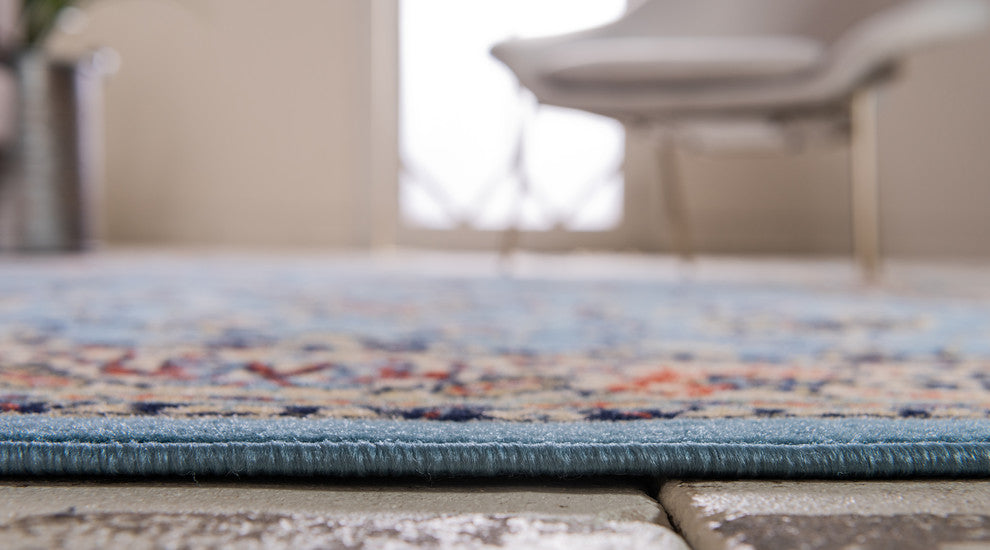 Unique Loom Light Blue Washington Sialk Hill 4' 0 x 6' 0 Area Rug