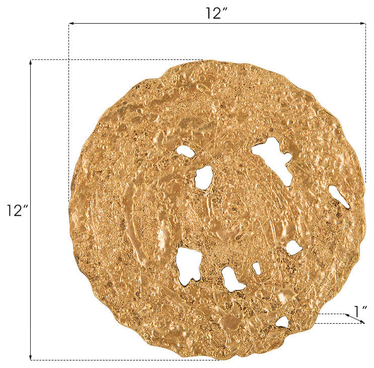 Molten Disc Wall Art, Gold Leaf, Small