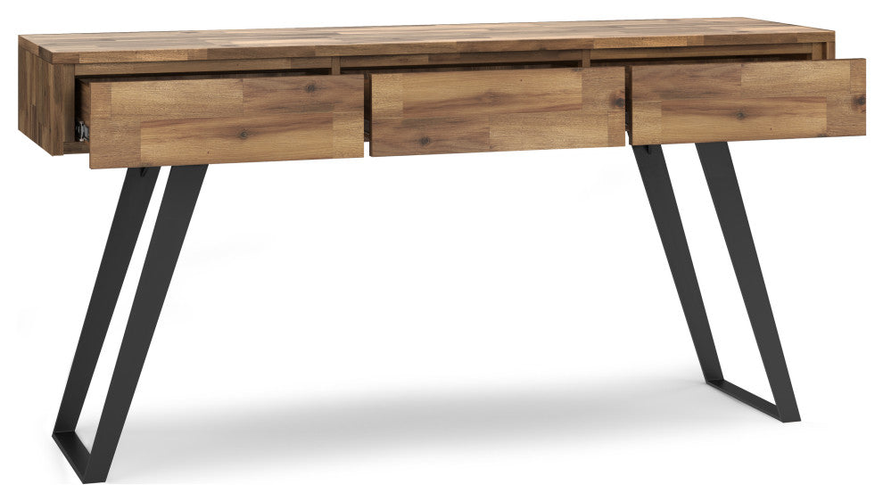 Lowry Console Sofa Table, Distressed Golden Wheat