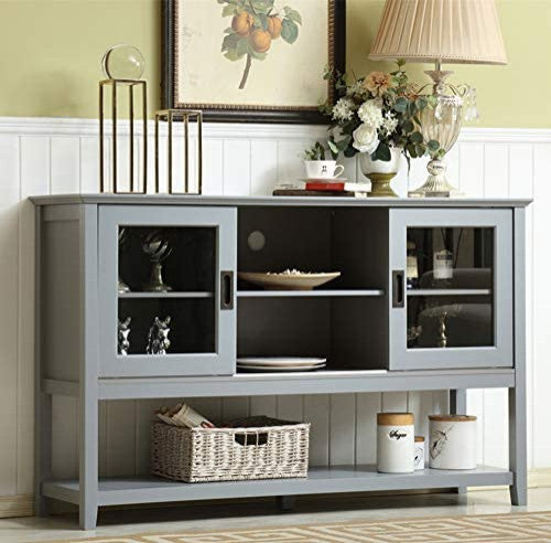 55" Modern and Contemporary Sideboard Buffet Cabinet