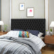 GDF Studio Jezebel Tufted King/ Cal King New Velvet Headboard, Black