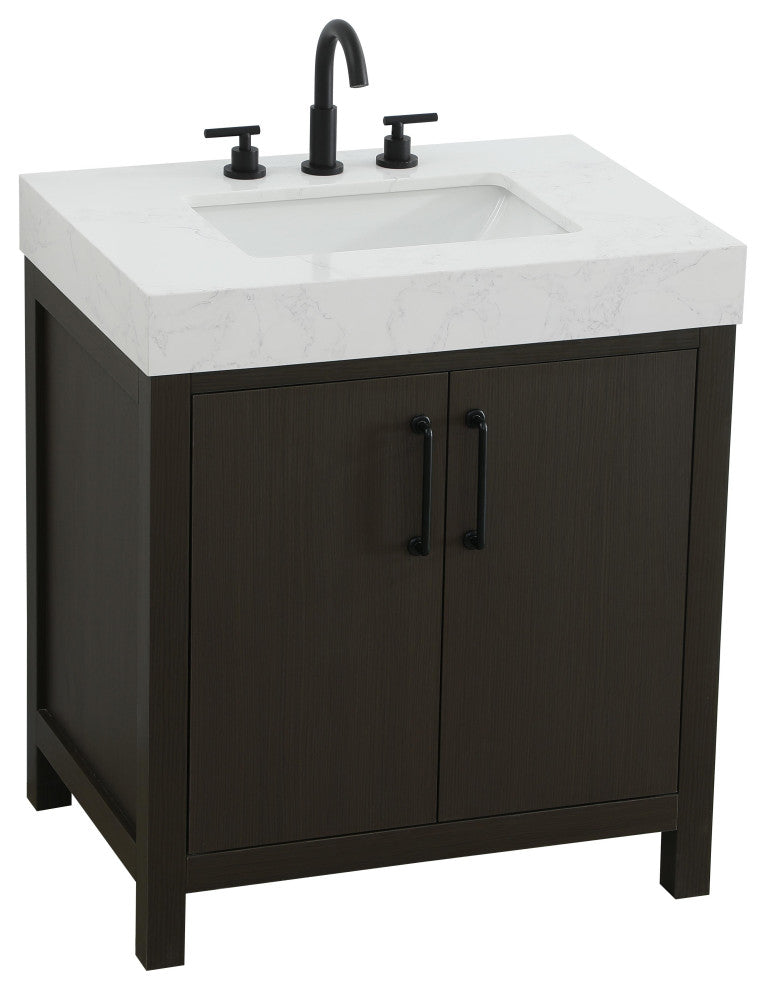 Home Living 30" Single Bathroom Vanity, Mocha Brown