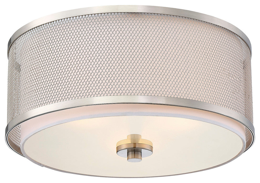 3-Light Flush Mount, Brushed Nickel