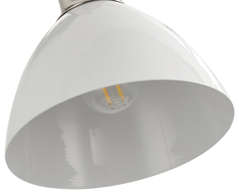 Modern 3-Light Bathroom Vanity Light Over Mirror with White Shades, Chrome