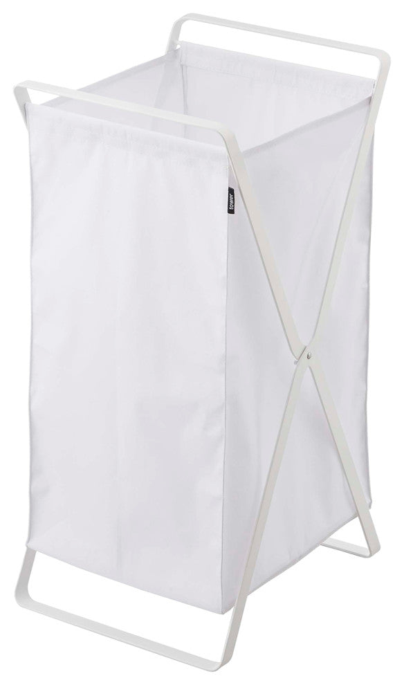 Tower Laundry Hamper, White