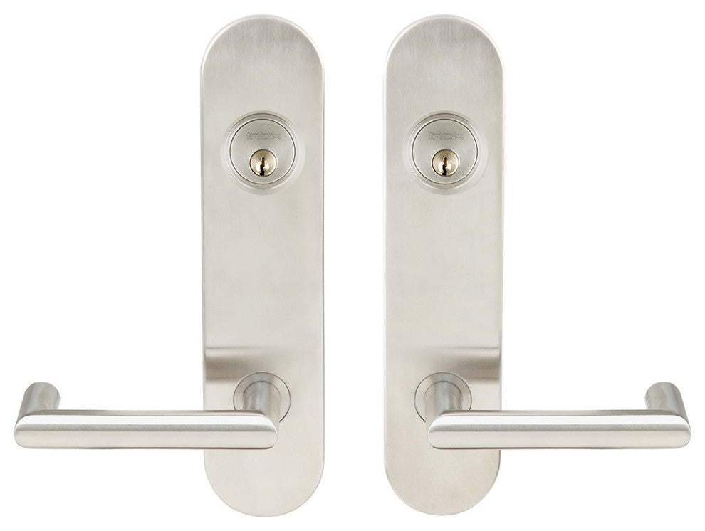 Stuttgart Lever, Tubular Entry, Double Cylinder, Satin Stainless Steel