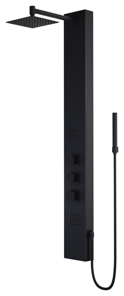 VIGO Rector 2-Jet Shower Panel with Shower Head, Matte Black