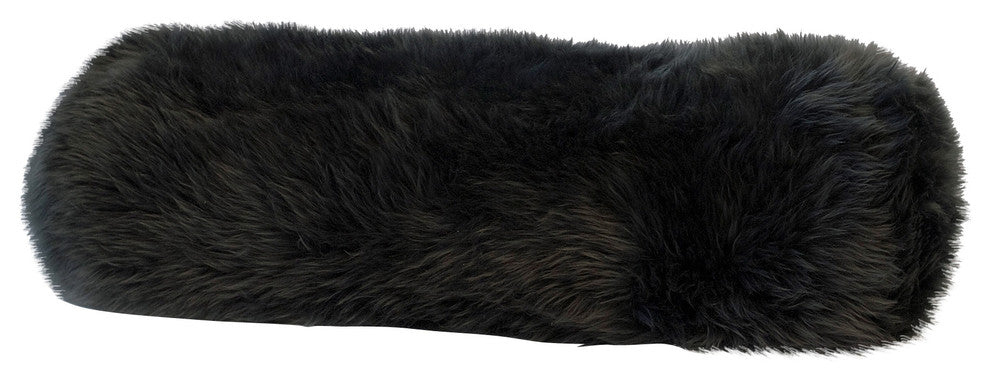 Longwool Sheepskin 30"x8" Bolster Cushion, Steel