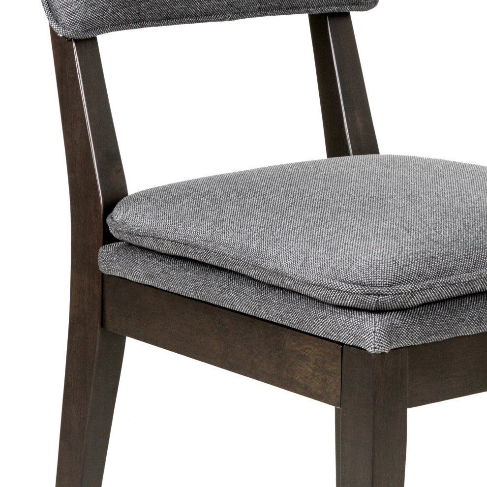 East at Main Solid Wood Upholstered Dining Chairs, Set of 2, Gray