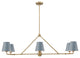 Crystorama Xavier 6 Light Vibrant Gold + Blue Chandelier
