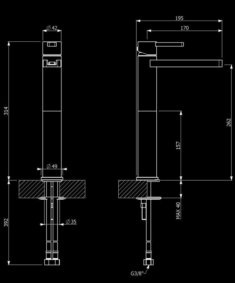 Luxury Waterfall Bathroom Faucet, Matte Black