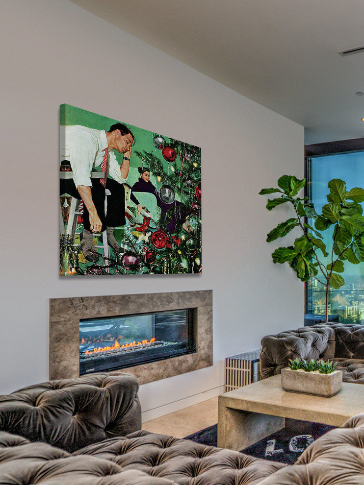 "Trimming the Tree" Painting Print on Canvas by George Hughes