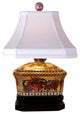 Chinese Porcelain Satsuma Style Candy Box Table Lamp Floral Motif 16"