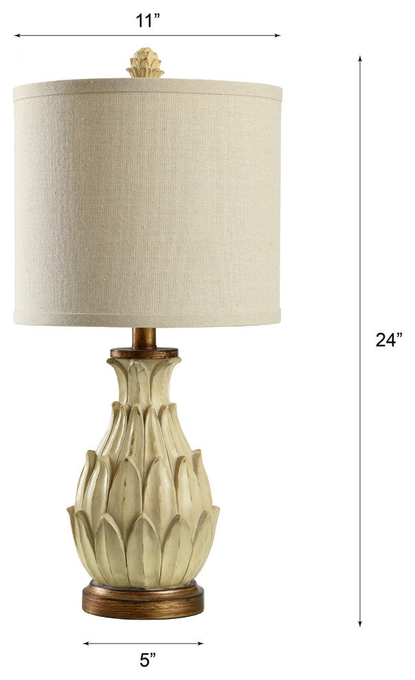 Mini Ardichoke Table Lamp, Distressed Off-White