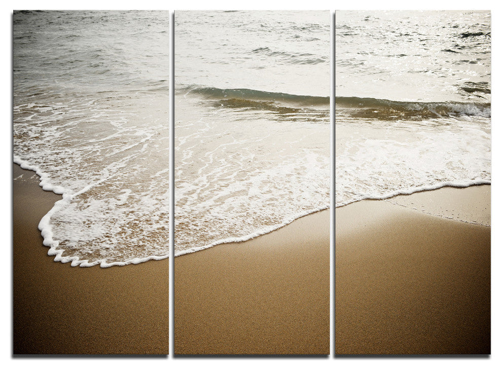 "White Waves in Mediterranean Sea" Metal Wall Art, 3 Panels, 36"x28"