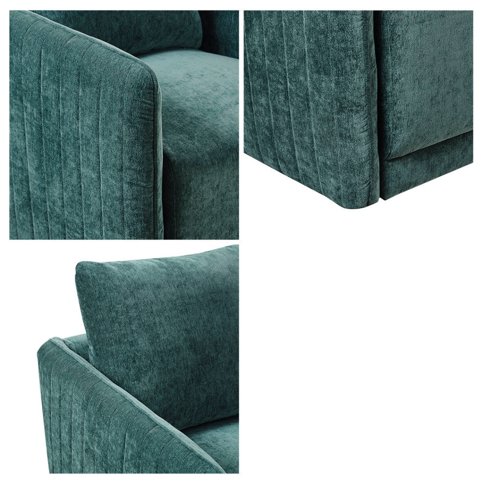 Madison Park Kaley Modern Luxurious Swivel Lounge Accent Chair, Green