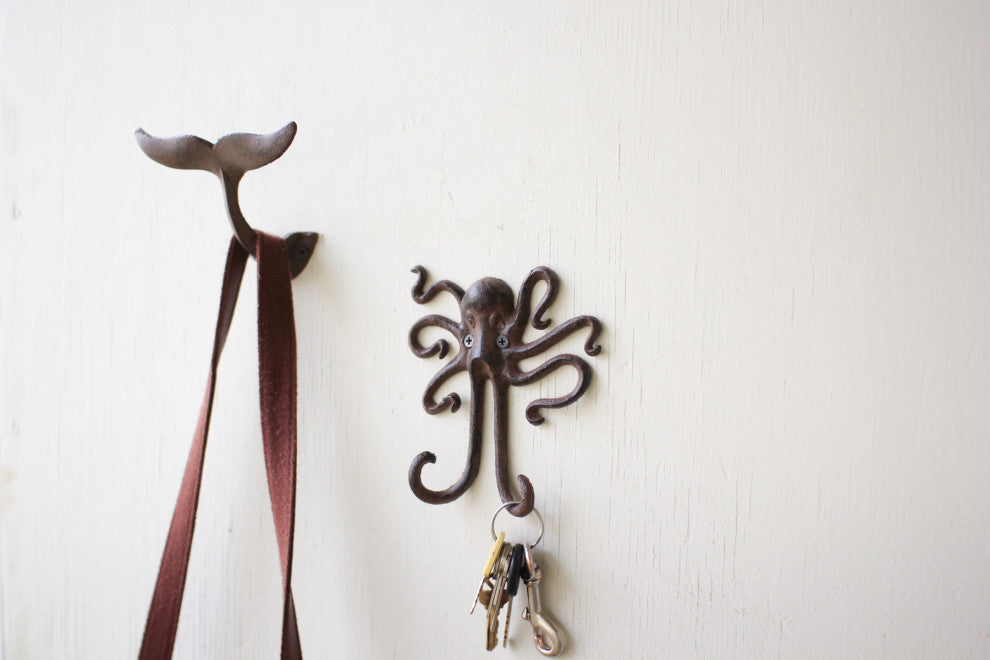 Cast Iron Whale Tail Wall Hook-rustic