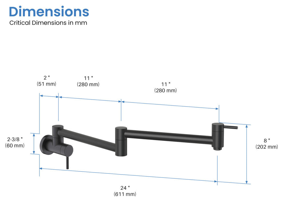 Circular Pot Filler, Matte Black