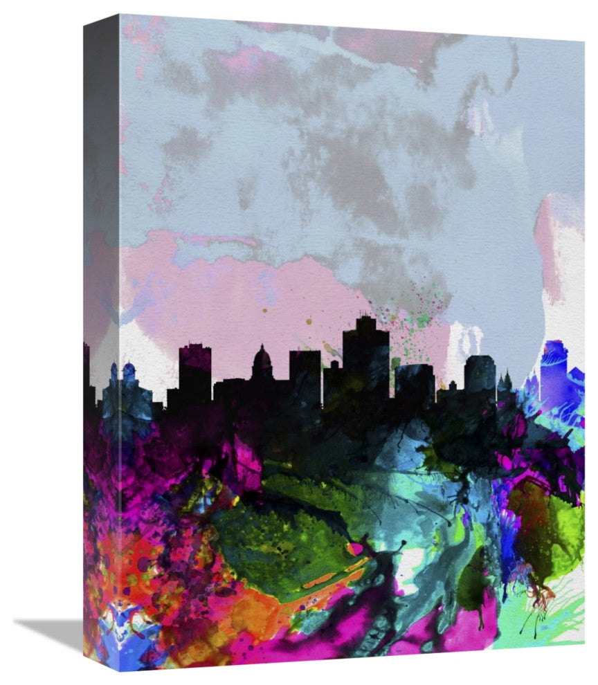 "Salt Lake City Watercolor Skyline" Fine Art Print