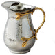 Gilt leaf Hammered Stainless Steel Water Pitcher
