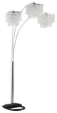 Coaster Contemporary Metal Crystal Drop Shade Floor Lamp in Chrome