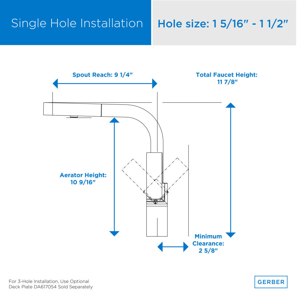 Mid-Town Single Handle Pull-Out Kitchen Faucet w/ SnapBack Retraction, Stainless Steel