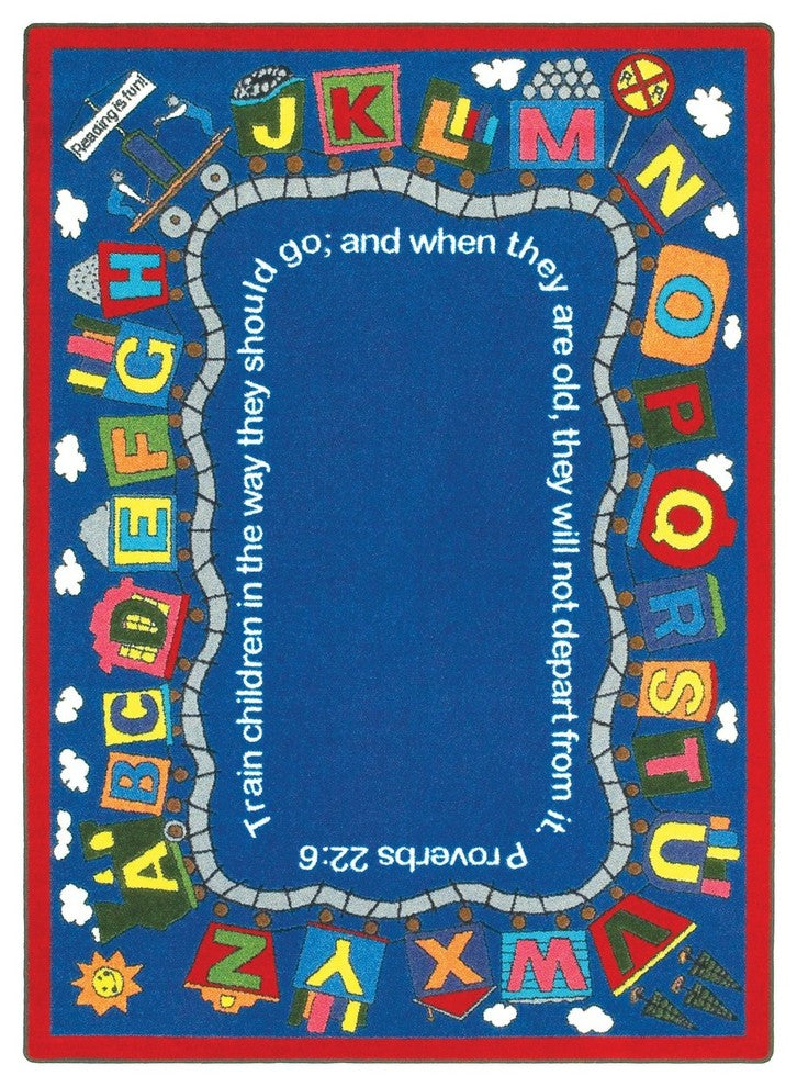 Kid Essentials Rug, Bible Train, 7'8"x10'9"