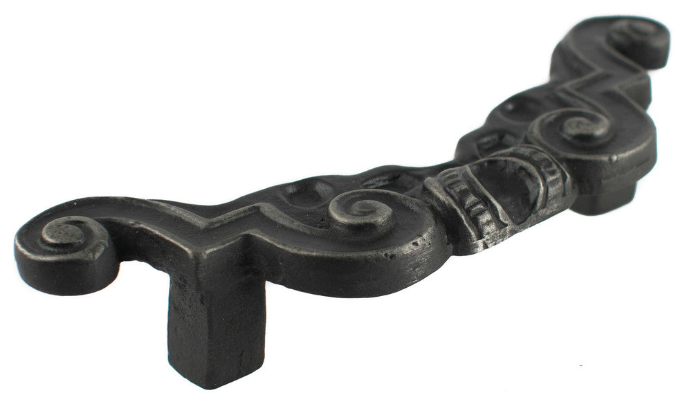 Ornate Pewter Cabinet Pull Hawk Hill Hardware, Black Iron