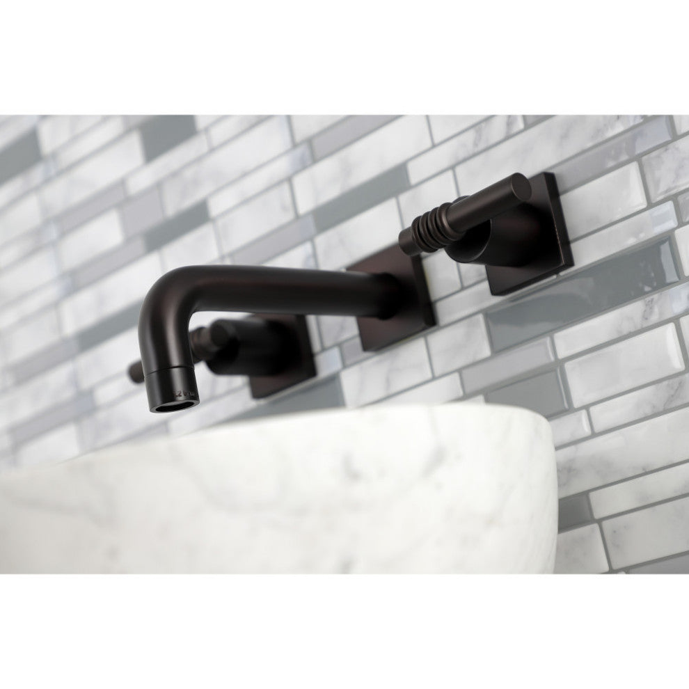 Kingston Brass KS6125ML Two-Handle Wall Mount Bathroom Faucet, Oil Rubbed Bronze