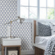 Moroccan Small Pattern Wallpaper, Navy, Peel and Stick, 24"x48"