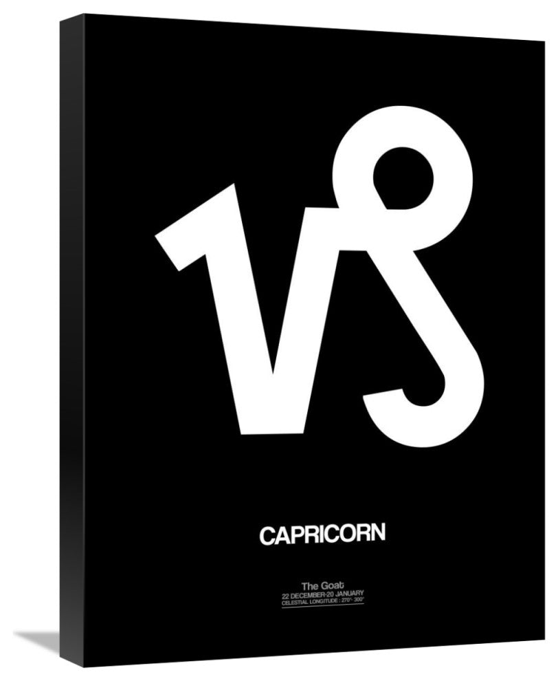"Capricorn Zodiac Sign White" Fine Art Print